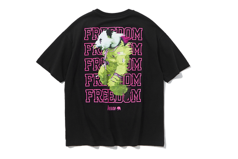 'Freedom' Black Oversized Print Tee