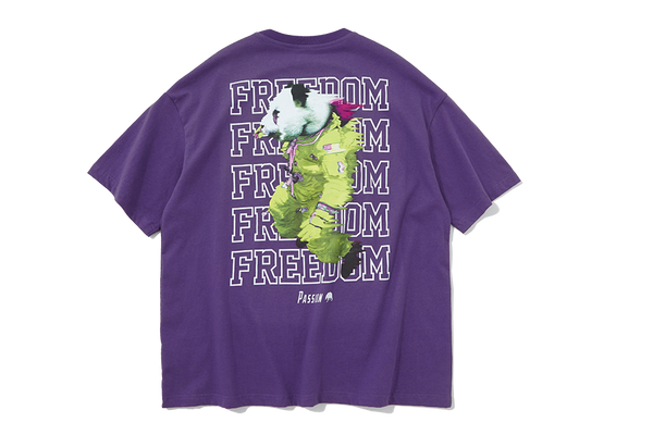 'Freedom' Purple Oversized Print Tee