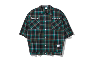 Green Embroidery Plaid Shirt 