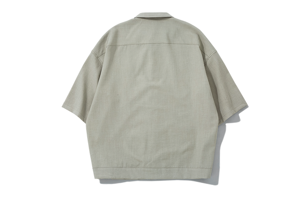Khaki Embroidery Oversized Shirt 