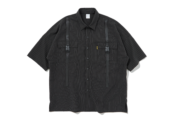 Black Stripe Utility Pocket Shirt 