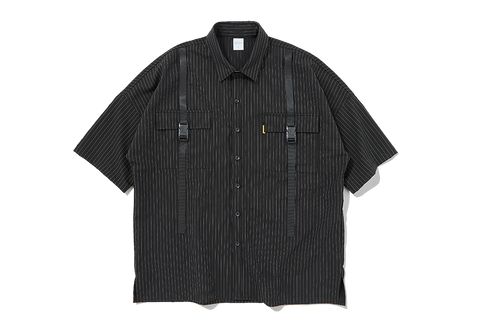 Black Stripe Utility Pocket Shirt 