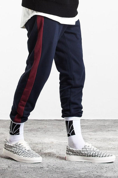 Blue Side Striped Sweatpants