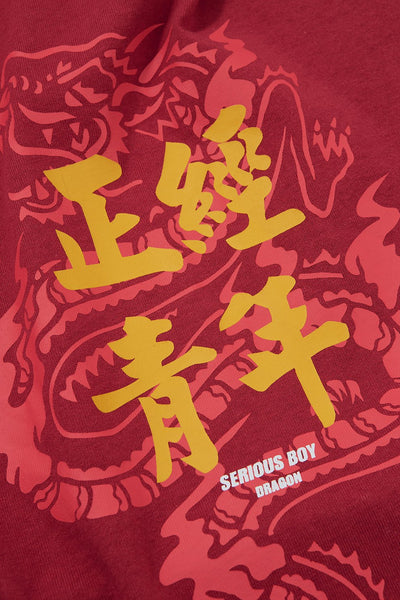 'Serious Youth' Red Chinese Graphic Tee