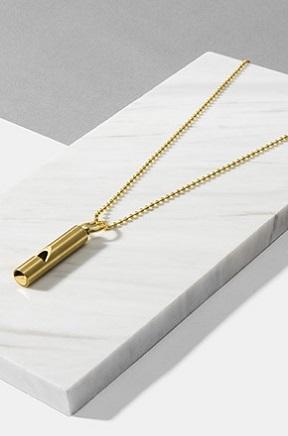 SLASH ID - Gold Steel Necklace