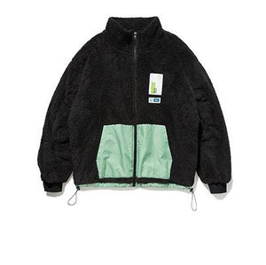 Black Oversized Fleece Jacket