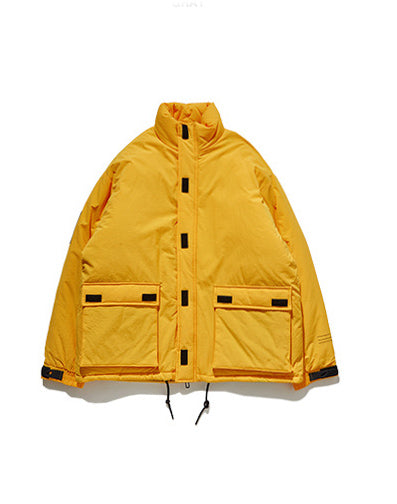 Yellow Padded Puffer Jacket with Large Pockets
