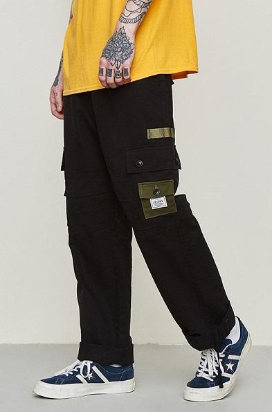 SLASH ID - Black Contrast Color Pocket Pants