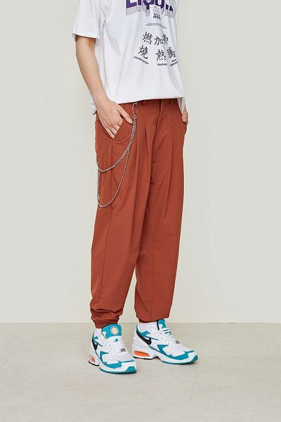 Brick Red Joggers With Patch