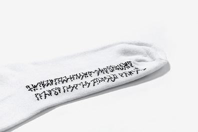 'Contrast' White Letter Ribbed Socks 